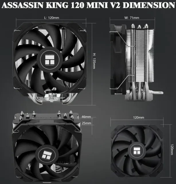 Кулер для процессора Thermalright Assassin King 120 MINI V2 (TRAK120MV2) купить! 
