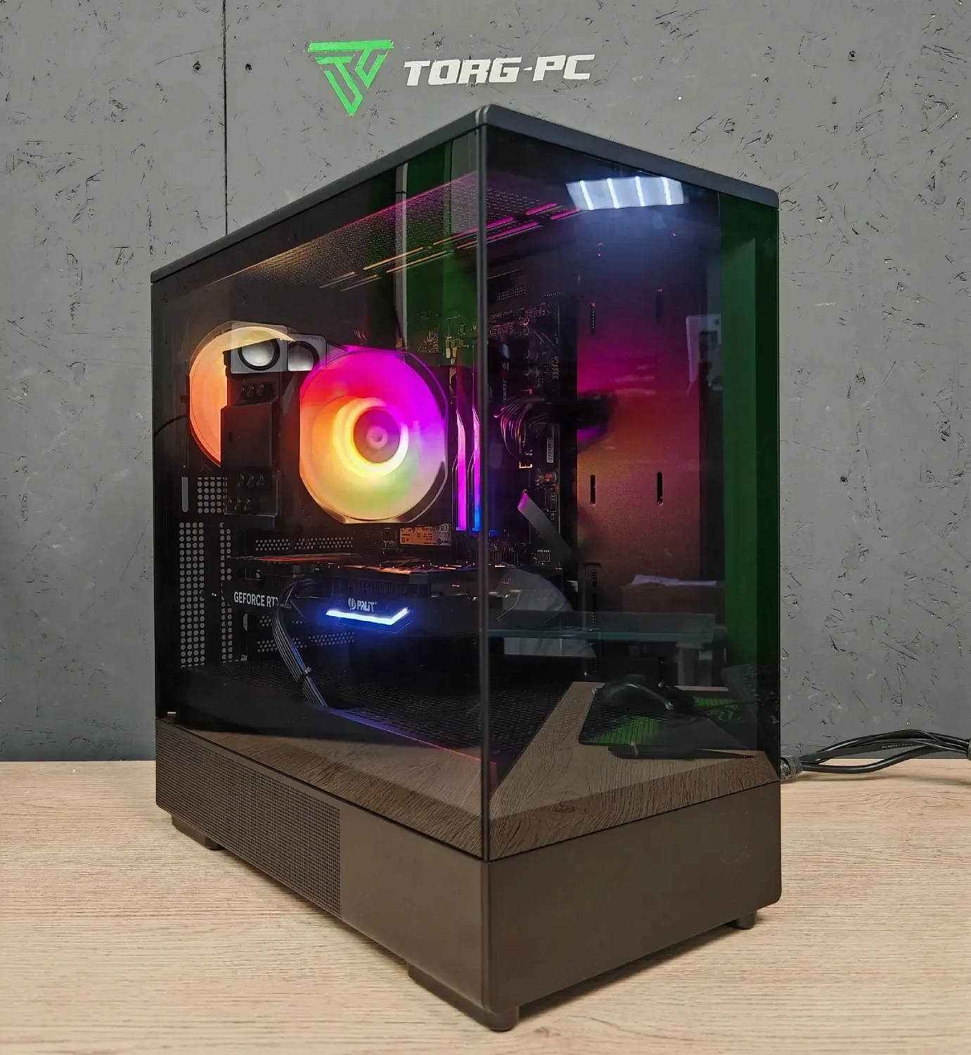 Игровой компьютер 990484 (Ryzen 7 5700X 3 ГГц/AMD B550/32 ГБ 3,2 ГГц/1024 ГБ SSD/RTX 5070 12 ГБ/Wi-Fi/750W/MSI MAG FORGE M100R ARGB)