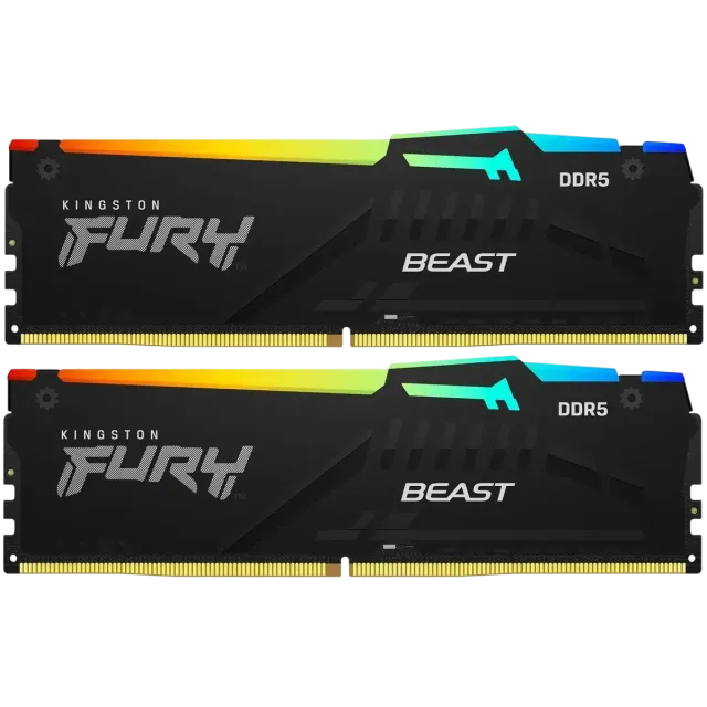 Оперативная память 32 Gb 6400 MHz Kingston FURY Beast RGB Black (KF564C32BBEAK2-32) купить! 