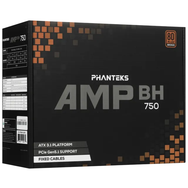 Блок питания PHANTEKS 750W AMP BH Black (PH-P750BM_BK01) 16 Pin (PCIe 5.1 Connector Cable Details) купить! 