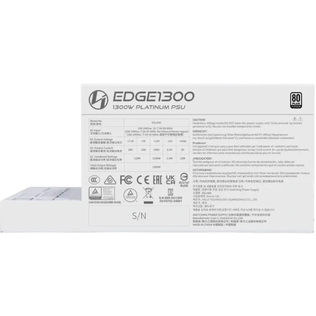 Блок питания Lian Li 1300W EG1300 White (G9P.EG1300.WE00.RU) 16 Pin (PCIe 5.1 Connector Cable Details) купить! 