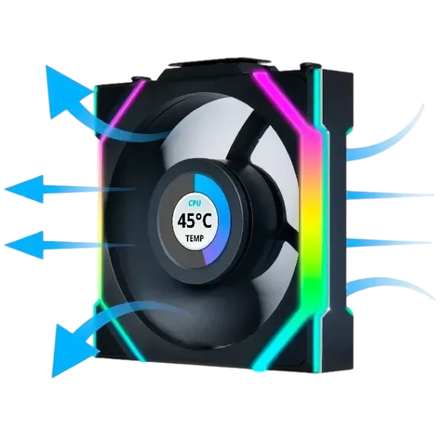 Вентилятор для корпуса Lian Li UNI FAN SL WIRELESS LCD 120 Reverse Blade ARGB Black 12RSLLCD1W1B (G99.12RSLLCD1W1B.R0) купить! 