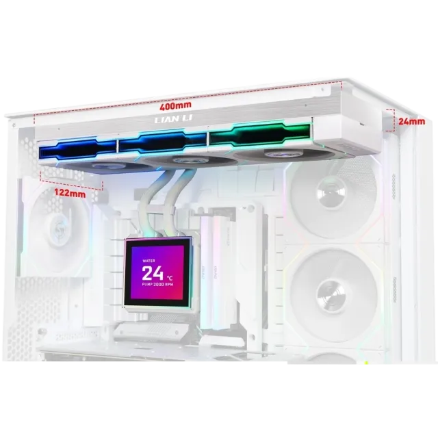 Система жидкостного охлаждения для процессора Lian Li HydroShift II LCD-S 360TL (GHS2LCDS36TW) White (G89.GHS2LCDS36TW.R0) купить! 