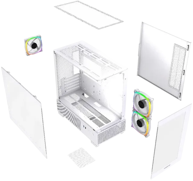Компьютерный корпус Powercase Vision Micro M3W TG ARGB White (CVMMW-A3) купить! 