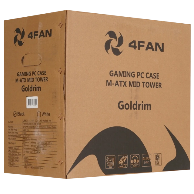 Корпус компьютерный 4FAN Goldrim Black wFans купить! 