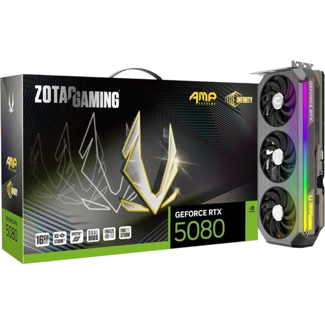 Видеокарта Zotac GeForce RTX 5080 AMP Extreme INFINITY 16GB (ZT-B50800B-10P) купить! 