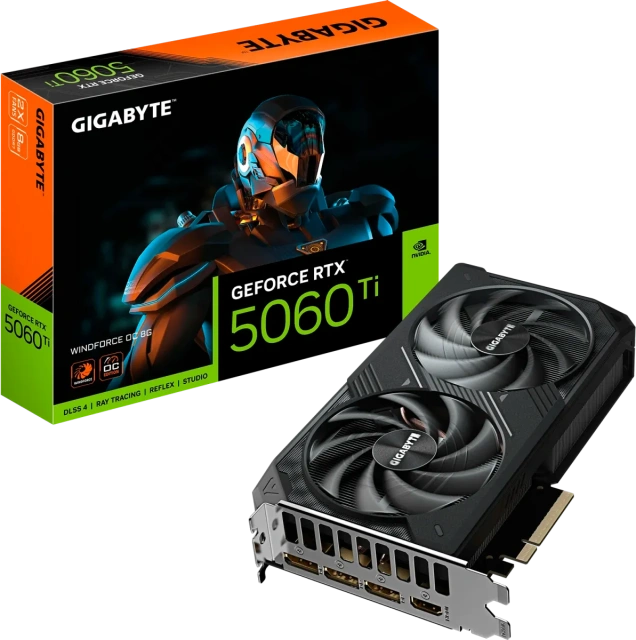 Видеокарта Gigabyte GeForce RTX 5060 Ti WINDFORCE OC 8Gb (GV-N506TWF2OC-8GD) купить! 