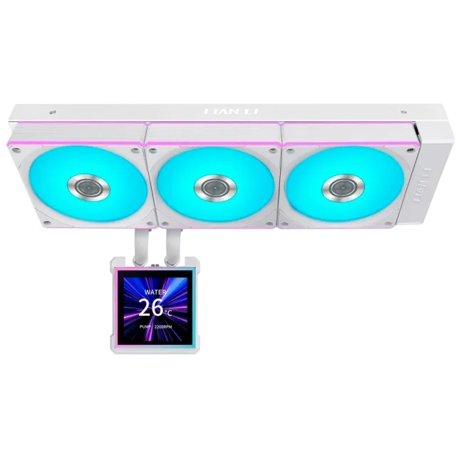 Система жидкостного охлаждения для процессора Lian Li HydroShift II LCD-S 360CL LCD ARGB White (GHS2LCDS36CW) (G89.GHS2LCDS36CW.R0) купить! 
