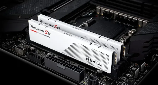 Оперативная память DDR5 32 ГБ 6000 МГц G.Skill Ripjaws S5 WHITE (F5-6000J3238F16GX2-RS5W) модулей 2 купить! 