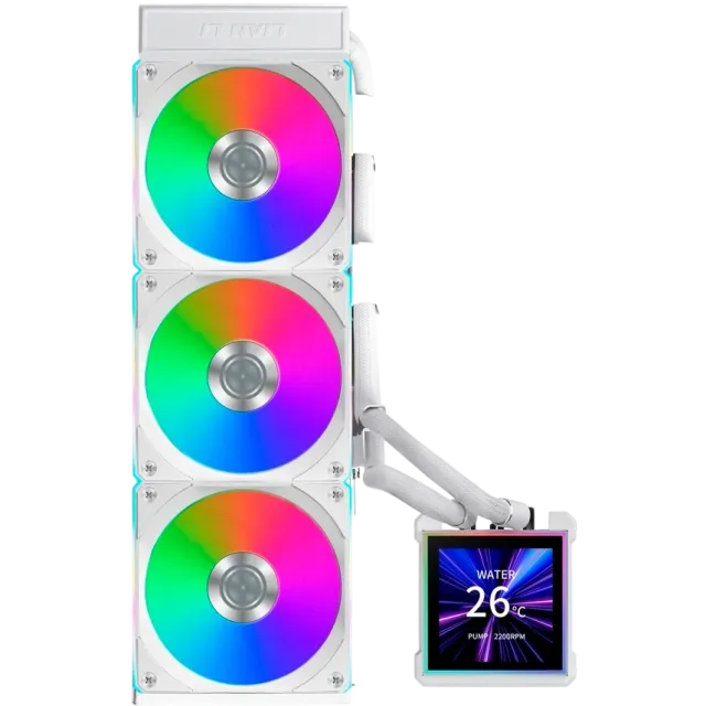 Система жидкостного охлаждения для процессора Lian Li HydroShift II LCD-S 360CL LCD ARGB White (GHS2LCDS36CW) (G89.GHS2LCDS36CW.R0) купить! 