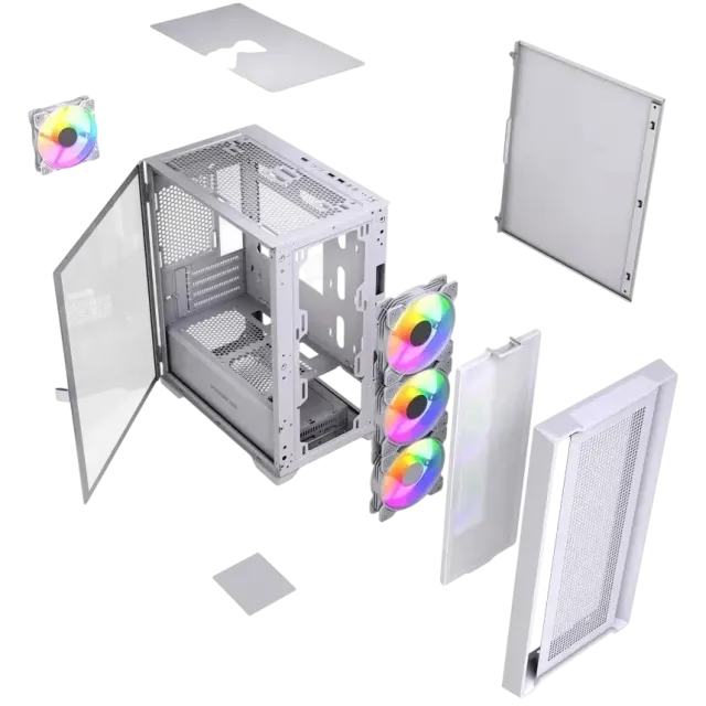 Компьютерный корпус Powercase ALISIO Micro X4W V2 LE ARGB White (CAMCXW-A4-LE) купить! 