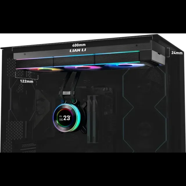 Система водяного охлаждения Lian Li HydroShift II LCD-C 360R GHS2LCD36RB ARGB Black (G89.GHS2LCD36RB.R0) купить! 