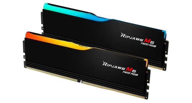 Оперативная память DDR5 64 Gb 6000 MHz G.Skill RIPJAWS M5 NEO RGB (F5-6000J3636F32GX2-RM5NRK) купить! 