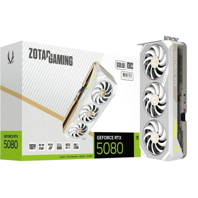 Видеокарта Zotac GeForce RTX 5080 GAMING SOLID OC White Edition (ZT-B50800Q-10P) купить! 
