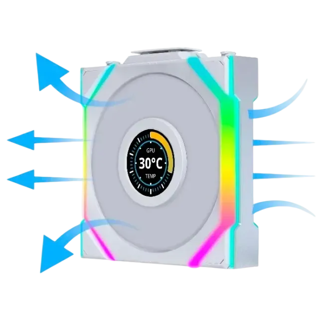 Вентилятор для корпуса Lian Li UNI FAN SL WIRELESS LCD 120 Reverse Blade ARGB White 12RSLLCD1W1W (G99.12RSLLCD1W1W.R0) купить! 