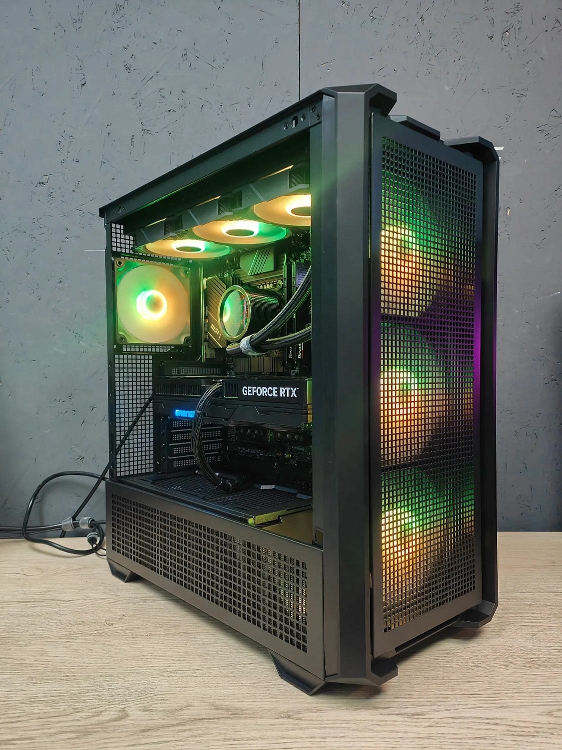 Игровой компьютер 989714 (Ryzen 7 9800X3D 4,7 ГГц/AMD B850/32 ГБ DDR5 6 ГГц/1024 ГБ SSD/RTX 5070 12 ГБ/Wi-Fi/1000W/MSI MAG FORGE 320R AirFlow TG ARGB)