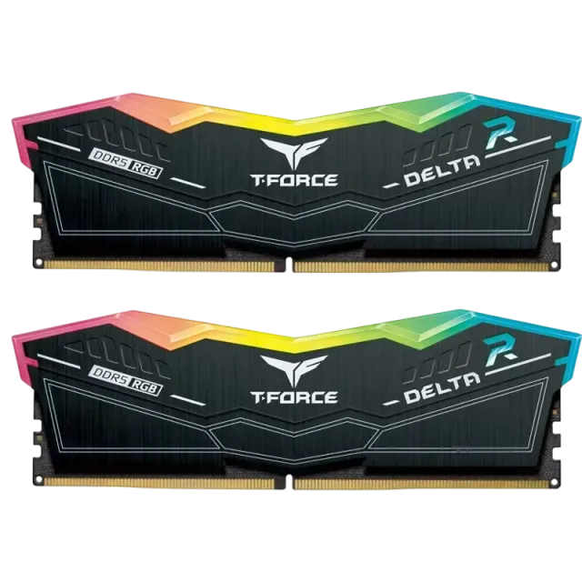 Оперативная память DDR5 32 ГБ 7600 МГц Team Group T-FORCE DELTA RGB Black (FF3D532G7600HC36DDC01) модулей 2 шт. купить! 