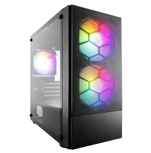 Компьютерный корпус 1STPLAYER FIREBASE X4-M TG LED (X4-M-BK-2F1P-1F1) Black купить! 