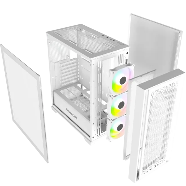 Компьютерный корпус Powercase ByteFlow TG ARGB White (CBFW-A4) купить! 