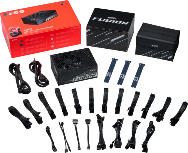 Блок питания 1600W ADATA XPG FUSION 1600 TITANIUM FUSION1600T-BKCEU (PCIe 5.0 Connector Cable Details) купить! 
