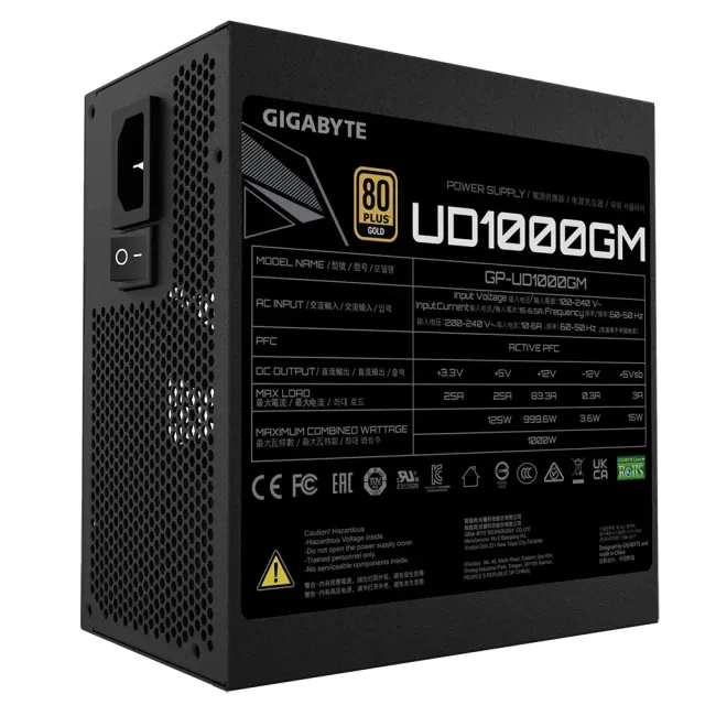 Блок питания 1000W Gigabyte GP-UD1000GM PG5 v2 16 Pin (PCIe 5.0 Connector Cable Details) купить! 