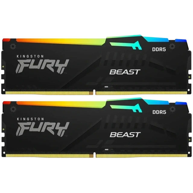 Оперативная память DDR5 16 Gb 5600 MHz Kingston FURY BEAST RGB (KF556C40BBAK2-16) купить! 