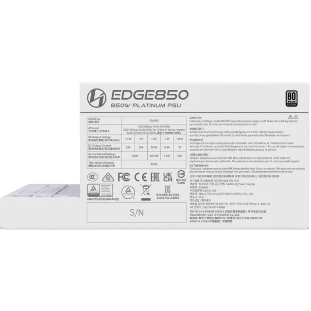 Блок питания Lian Li 850W EG0850 White (G9P.EG0850.WE00.RU) 16 Pin (PCIe 5.1 Connector Cable Details) купить! 