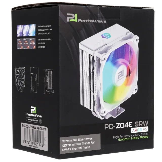 Кулер для процессора PentaWave PC-Z04E SRW ARGB V2 White купить! 