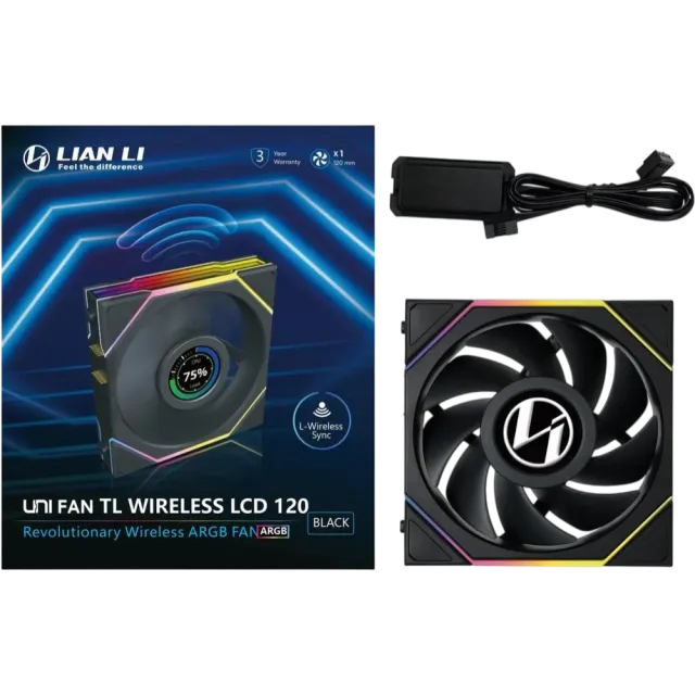 Вентилятор для корпуса Lian Li UNI FAN TL WIRELESS LCD 120 12TLLCD1W1B BLACK (G99.12TLLCD1W1B.R0) купить! 