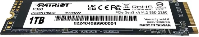 Твердотельный накопитель Patriot 1000 Gb P320 (P320P1TBM28) купить! 