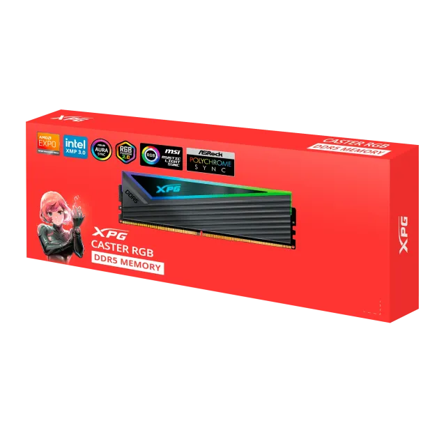 Оперативная память DDR5 32 ГБ 6400 МГц ADATA XPG CASTER RGB Black (AX5U6400C3216G-DCCARGY) модулей 2 шт. купить! 