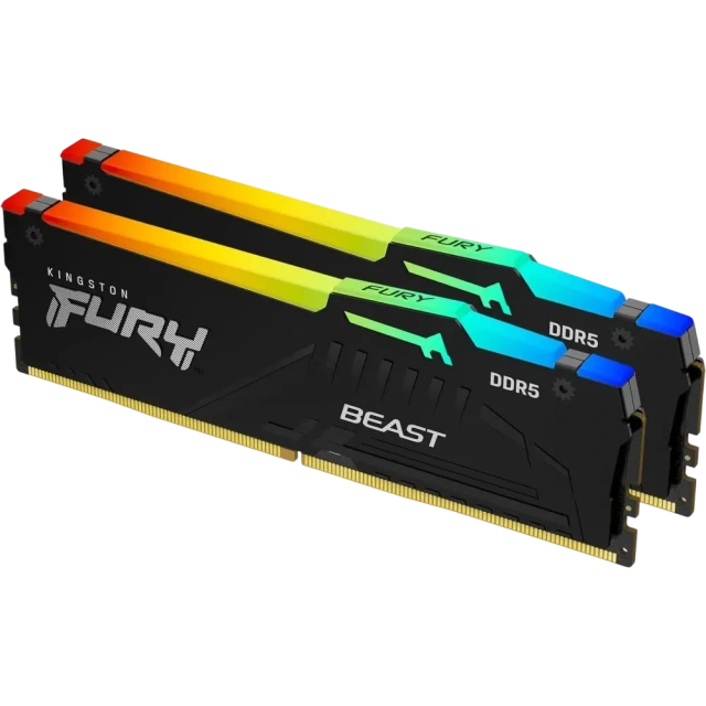 Оперативная память DDR5 16 Gb 5600 MHz Kingston FURY BEAST RGB (KF556C40BBAK2-16) купить! 