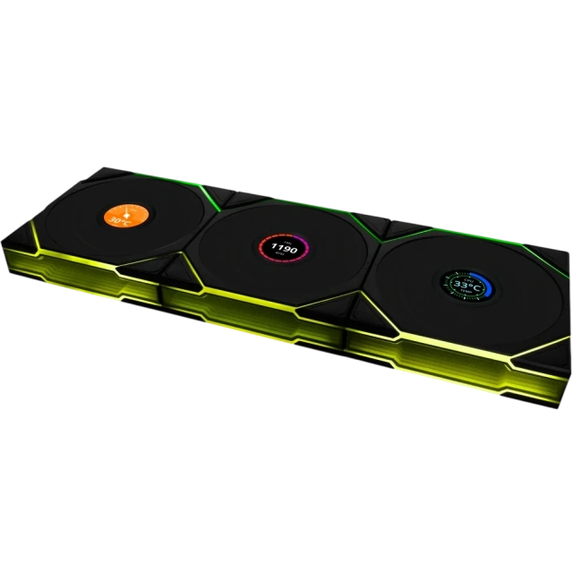 Комплект вентиляторов для корпуса Lian Li UNI FAN TL WIRELESS LCD 120 Reverse Blade Black (G99.12RTLLCD1W3B.R0) купить! 