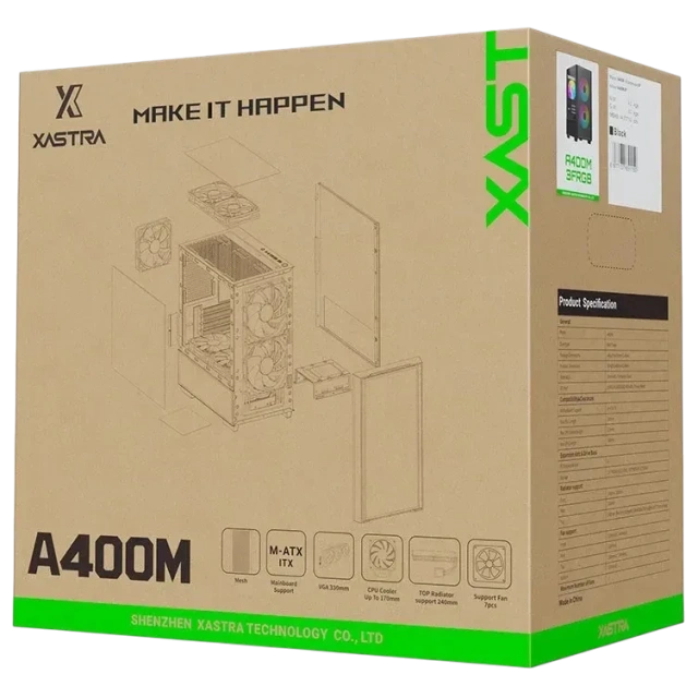 Компьютерный корпус XASTRA A400M 3ARGB-C6 TG Black (A400M-2FC14A-1FC12A-C6) купить! 