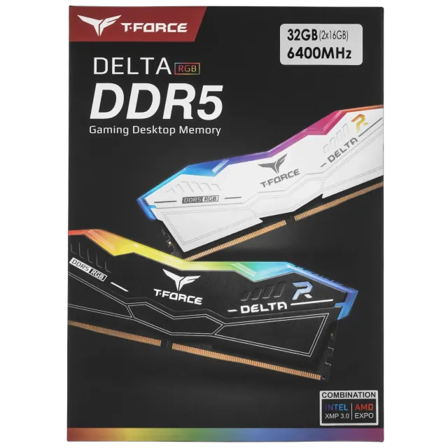 Оперативная память 32 Gb 6400 MHz Team Group T-FORCE Delta RGB Black (FF3D532G6400HC38JDC01) купить! 