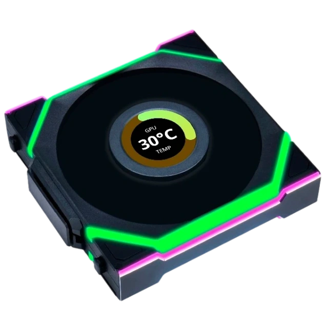 Комплект вентиляторов для корпуса Lian Li UNI FAN SL WIRELESS LCD 120 Reverse Blade Black (G99.12RSLLCD1W3B.R0) купить! 