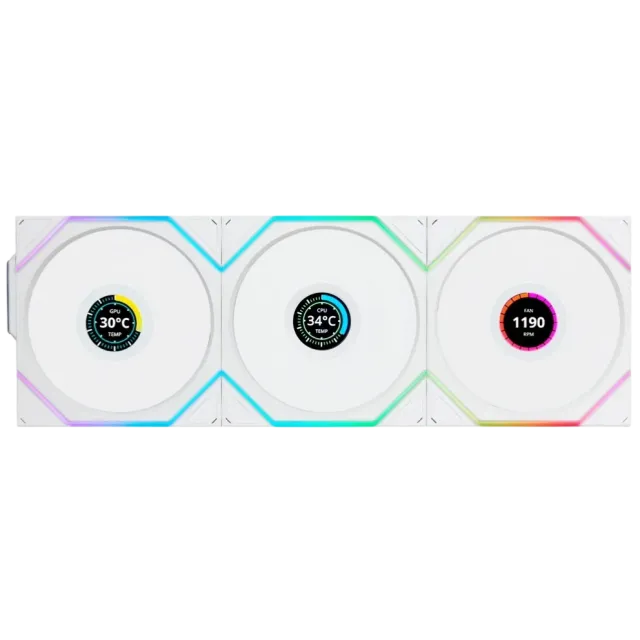 Комплект вентиляторов для корпуса Lian Li UNI FAN TL WIRELESS LCD 120 12TLLCD1W3W ARGB White (G99.12TLLCD1W3W.R0) купить! 