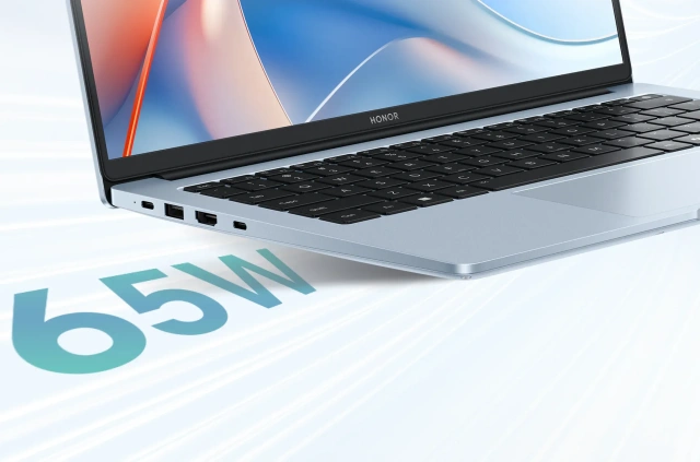 Ноутбук HONOR MagicBook X14 Plus 2025 (Core 5 220H/14"/2880x1800/32Gb/1Тб/Win 11 Home) 5301ALXY Светло-голубой. - фото