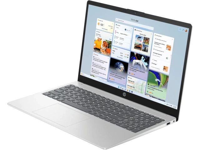 Ноутбук HP 15-fc0458au (AMD Ryzen 5 7520U/15.6" 1920x1080/16Gb/2Tb SSD/AMD Radeon 610M/Win 11 Home) Silver - фото