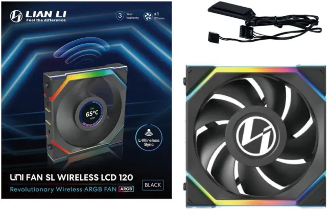 Вентилятор для корпуса Lian Li UNI FAN SL WIRELESS LCD 120 12SLLCD1W1B ARGB Black (G99.12SLLCD1W1B.R0) купить! 