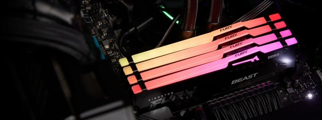 Оперативная память DDR5 32 ГБ 5600 МГц Kingston FURY Beast RGB (KF556C40BBAK2-32) модулей 2 шт. купить! 