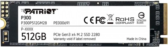 Твердотельный накопитель SSD 512 ГБ M.2 NVMe Patriot (P300P512GM28) купить! 