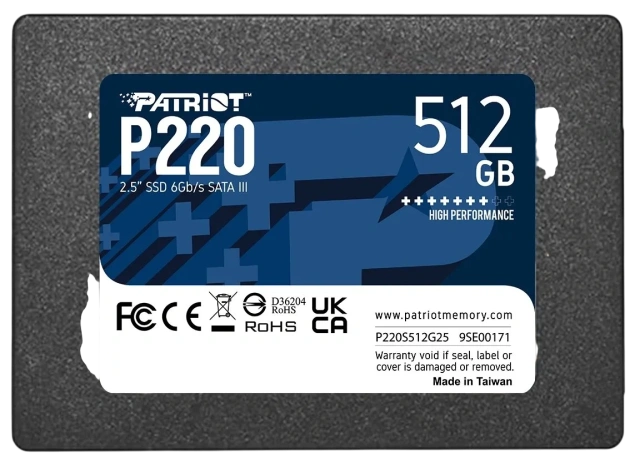 Твердотельный накопитель SSD 512 ГБ 2.5" SATA Patriot P220 (P220S512G25) купить! 