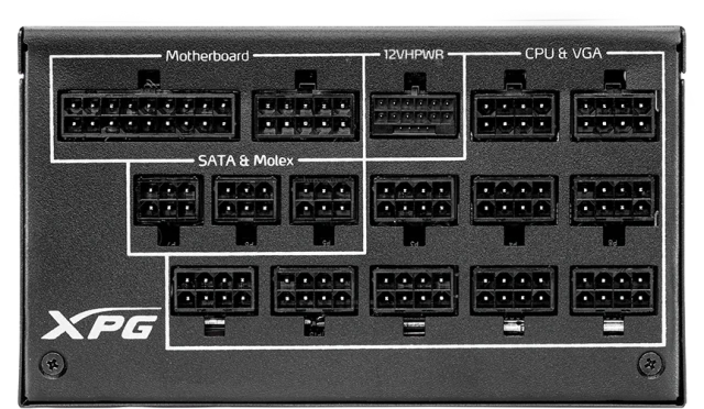 Блок питания 1300W ADATA XPG CYBERCORE II CYBERCOREII1300P-BKCEU 16 Pin (PCIe 5.0 Connector Cable Details) купить! 