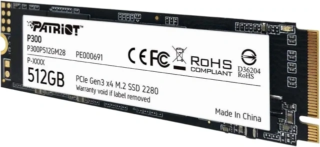 Твердотельный накопитель SSD 512 ГБ M.2 NVMe Patriot (P300P512GM28) купить! 