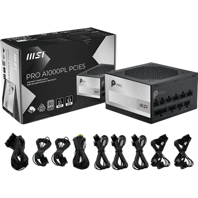 Блок питания MSI 1000W PRO A1000PL (306-7ZPLX11-HD8) 16 Pin (PCIe 5.1 Connector Cable Details) купить! 