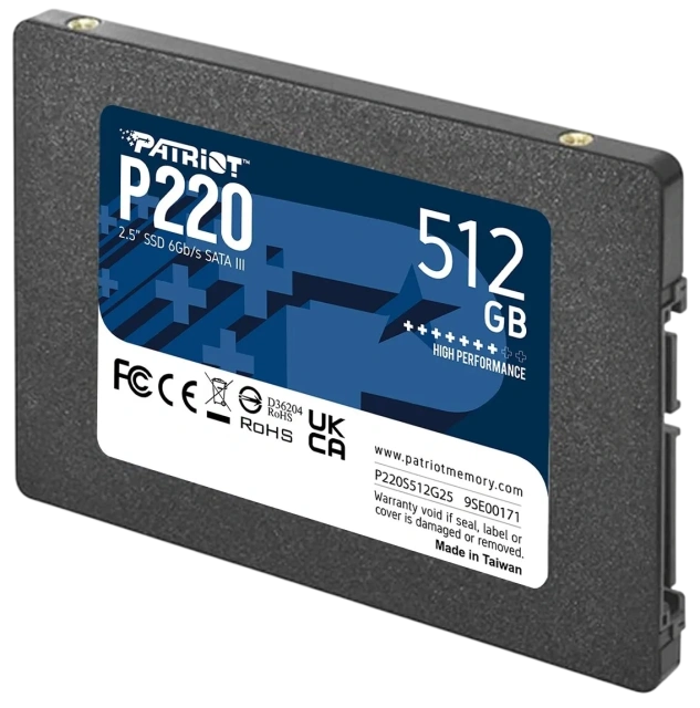 Твердотельный накопитель SSD 512 ГБ 2.5" SATA Patriot P220 (P220S512G25) купить! 