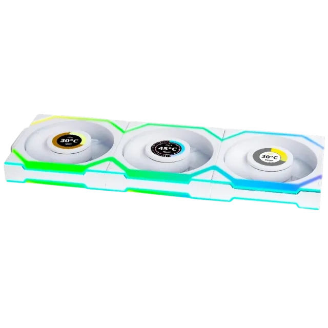 Комплект вентиляторов для корпуса Lian Li UNI FAN SL WIRELESS LCD 120 Reverse Blade ARGB White (G99.12RSLLCD1W3W.R0) купить! 