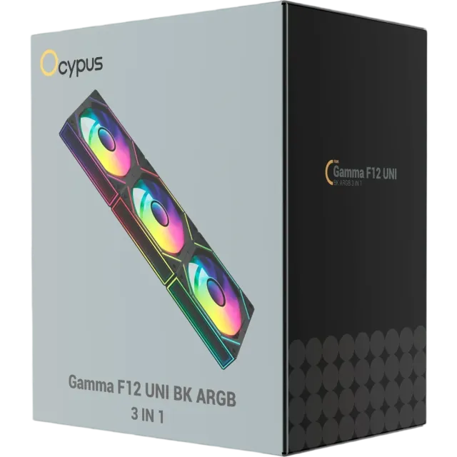 Комплект вентиляторов для корпуса Ocypus Gamma F12 UNI BK ARGB Black (Gamma-F12-BK3AM00U-GL) купить! 