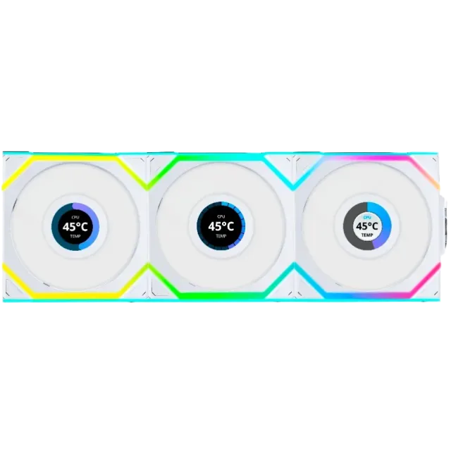 Комплект вентиляторов для корпуса Lian Li UNI FAN SL WIRELESS LCD 120 Reverse Blade ARGB White (G99.12RSLLCD1W3W.R0) купить! 